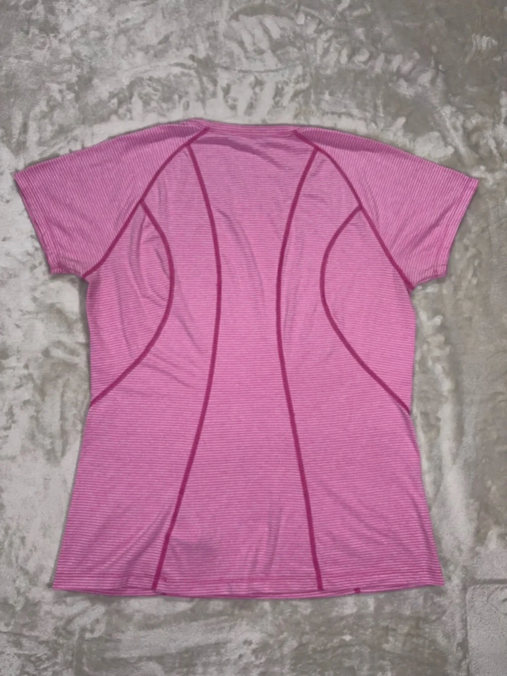 The North Face Pink Athletic Top Women’s Large Striped Short Sleeve Tee - Picture 2 of 7